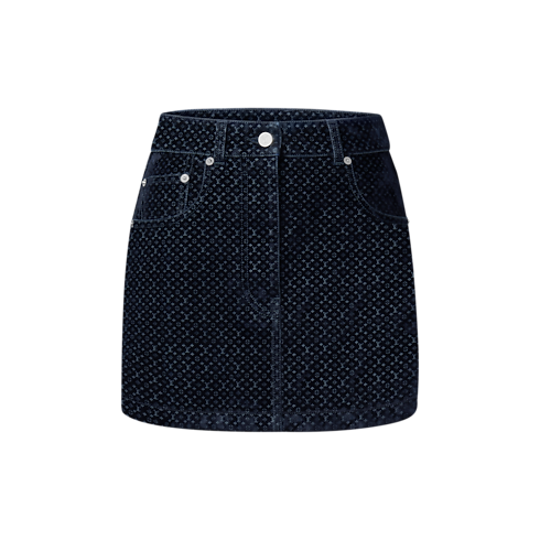 Nanogram Flocked Velvet Mini Skirt in Kobiety's Odzież Nowości w Ready-to-wear collections by Louis Vuitton (Powiększenie produktu)