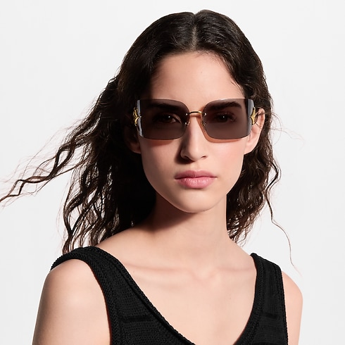 Okulary przeciwsłoneczne Curvy Flower Rectangle S00 in Kobiety's Akcesoria Okulary collections by Louis Vuitton (Powiększenie produktu)