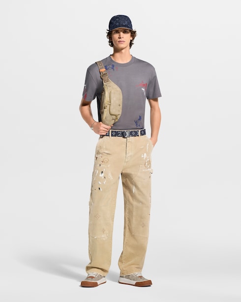 Men - LV Initials Monogram Denim 40MM Belt Monogram Denim Men Accessories Belts | LOUIS VUITTON