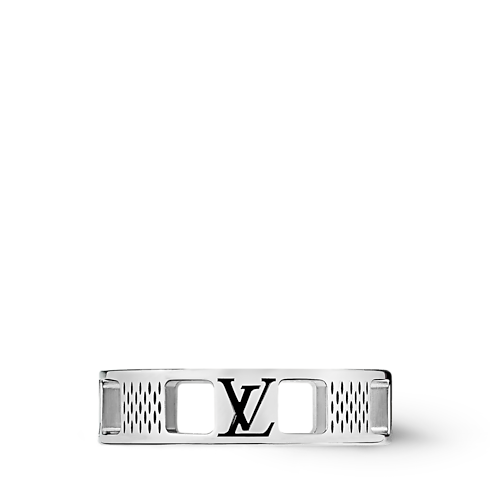 Pierścień Damier Staples Cut Out S00 in Mężczyźni's Biżuteria modowa Pierścionki collections by Louis Vuitton (Powiększenie produktu)