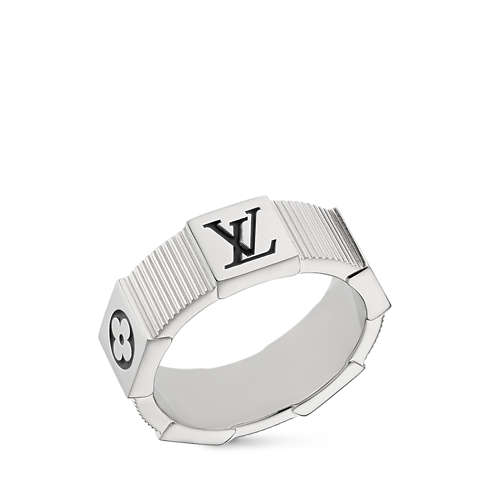 Pierścień Damier Staples Lozine S00 in Mężczyźni's Biżuteria modowa Pierścionki collections by Louis Vuitton (Powiększenie produktu)