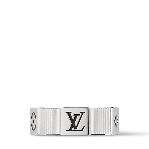 Pierścień Damier Staples Lozine S00 in Mężczyźni's Biżuteria modowa Pierścionki collections by Louis Vuitton (Powiększenie produktu)