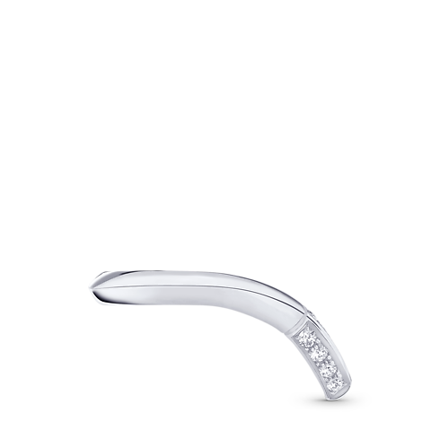 Pierścień V pavé LV Diamonds, platyna in Biżuteria's Kategorie Wedding Bands collections by Louis Vuitton (Powiększenie produktu)