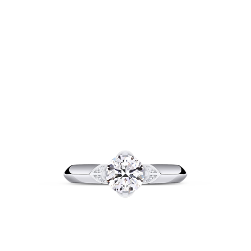 Widok Pierścionek Solitaire LV Diamonds, szlif brylantowy z przodu