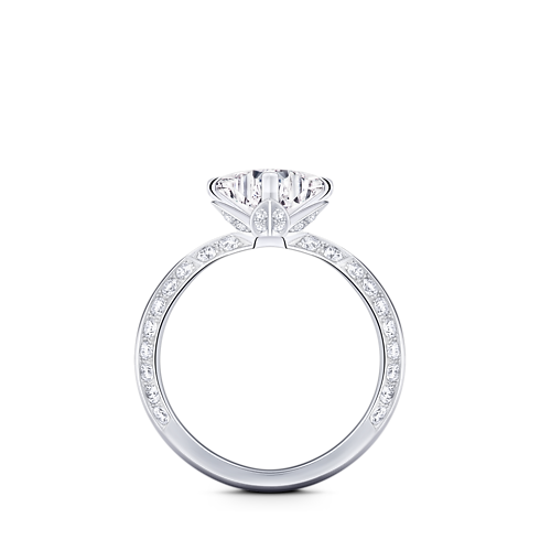 Widok wnętrza Pierścionek Solitaire pavé LV Diamonds, szlif LV Monogram Star