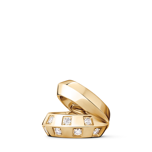 Podwójna nausznica Le Damier de Louis Vuitton z żółtego złota i diamentów in Biżuteria's Kategorie Kolczyki collections by Louis Vuitton (Powiększenie produktu)