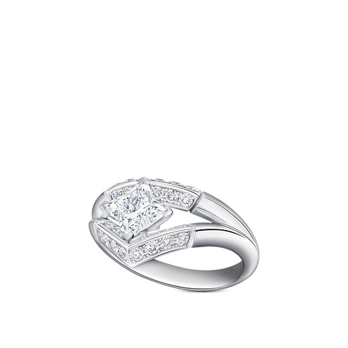 Podwójny pierścionek pavé LV Diamonds, szlif LV Monogram Star in Biżuteria's Kolekcje LV Diamonds collections by Louis Vuitton (Powiększenie produktu)