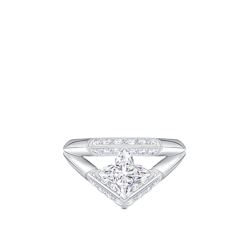 Podwójny pierścionek pavé LV Diamonds, szlif LV Monogram Star in Biżuteria's Kolekcje LV Diamonds collections by Louis Vuitton (Powiększenie produktu)