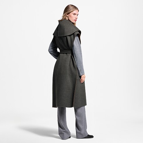 Płaszcz Kopertowy bez Rękawów z Szalowym Kołnierzem in Kobiety's Odzież Płaszcze i kurtki collections by Louis Vuitton (Powiększenie produktu)