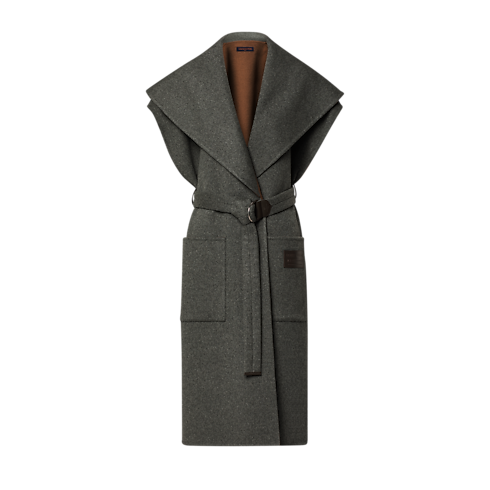 Płaszcz Kopertowy bez Rękawów z Szalowym Kołnierzem in Kobiety's Odzież Płaszcze i kurtki collections by Louis Vuitton (Powiększenie produktu)