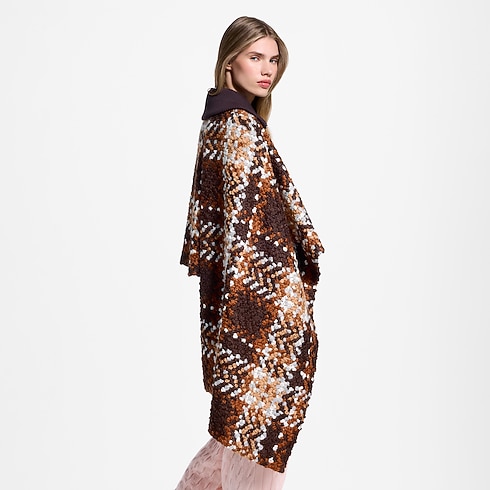 Płaszcz-peleryna Asymetryczny Tartan Tweed in Kobiety's Odzież Płaszcze i kurtki collections by Louis Vuitton (Powiększenie produktu)