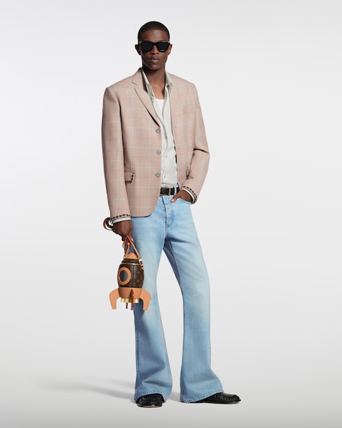 Single-Breasted Jacket With Bead-Embroidered Details in New's For Men The Latest collections by Louis Vuitton