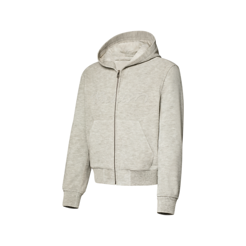 Widok Skórzana bluza z kapturem Trompe-Oeil Signature z boku