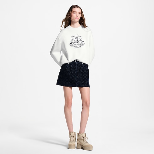 Spódnica Mini Nanogram Flocket Velvet in Kobiety's Odzież Nowości w Ready-to-wear collections by Louis Vuitton (Powiększenie produktu)