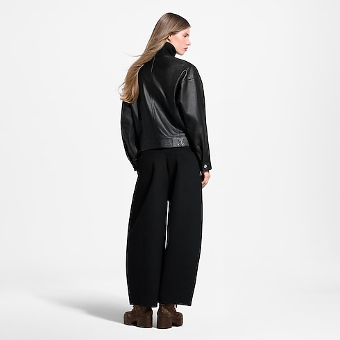 Spodnie Balonowe Skórzane z Wełnianą Wstawką in Kobiety's Odzież Spodnie i Szorty collections by Louis Vuitton (Powiększenie produktu)
