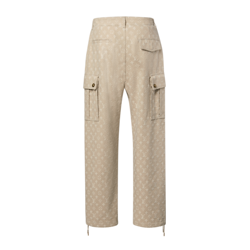 Widok Spodnie Monogram Jacquard Wintry Denim Cargo Pants z tyłu