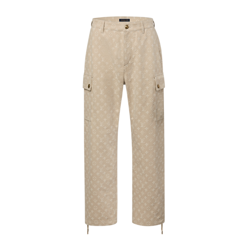 Widok Spodnie Monogram Jacquard Wintry Denim Cargo Pants z przodu