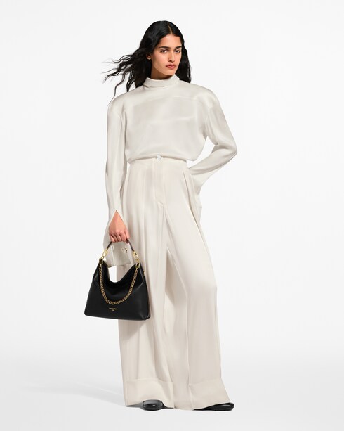 Hose aus Seide mit Bügelfalten Damen Ready to Wear Hosen | LOUIS VUITTON