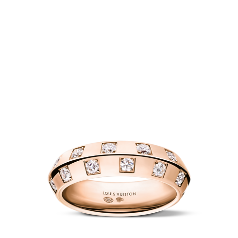 Mały pierścionek Le Damier de Louis Vuitton z różowego złota i diamentów in Les Extraordinaires's Jewellery Rings collections by Louis Vuitton