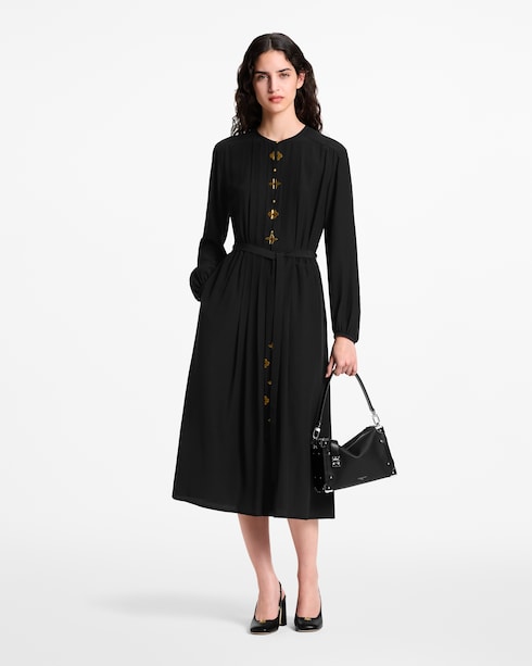 Robe plissée à détails Monogram Femme Prêt-à-porter Robes | LOUIS VUITTON