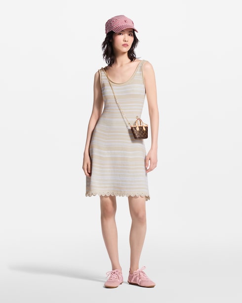 Scoop Back Striped Dress in Women's High Summer } collections by Louis Vuitton