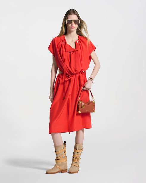 Women - Washed Silk Drawstring Dress Women Ready-to-Wear Dresses | LOUIS VUITTON