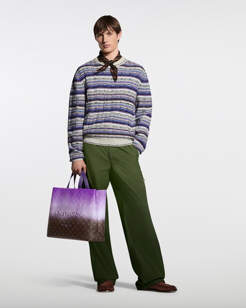 Striped Cable-Knit Crewneck in New's For Men The Latest collections by Louis Vuitton