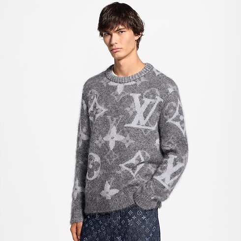 Kadr Sweter z długim rękawem i okrągłym dekoltem z akcentem Monogram