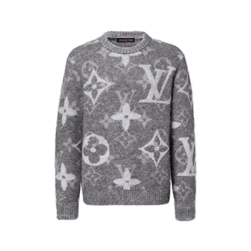 Widok Sweter z długim rękawem i okrągłym dekoltem z akcentem Monogram z przodu
