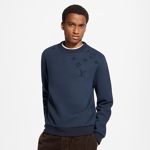 Sweter z okrągłym dekoltem z monogramem wykonanym techniką igłowania in Mężczyźni's Odzież Odzież collections by Louis Vuitton (Powiększenie produktu)