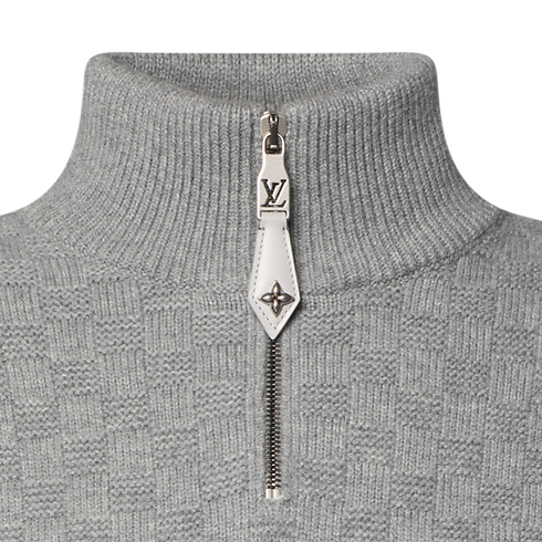 Sweter z wełny i kaszmiru z zamkiem do połowy długości in Mężczyźni's Odzież Odzież collections by Louis Vuitton (Powiększenie produktu)