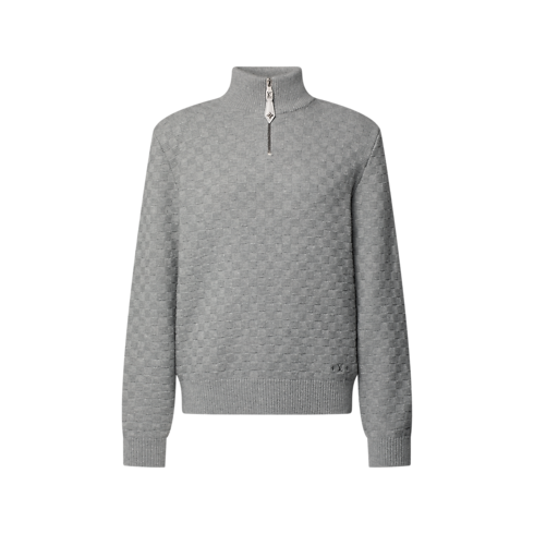 Sweter z wełny i kaszmiru z zamkiem do połowy długości in Mężczyźni's Odzież Odzież collections by Louis Vuitton (Powiększenie produktu)