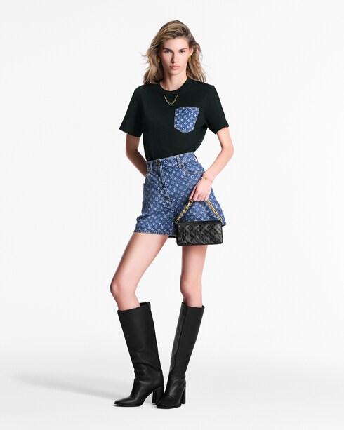 Short en denim Monogram Femme Prêt-à-porter Jupes et shorts | LOUIS VUITTON