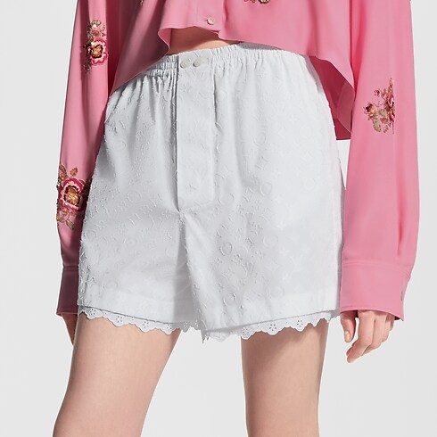 Szorty z haftowanym wykończeniem in Kobiety's Odzież Skirts and Shorts collections by Louis Vuitton (Powiększenie produktu)