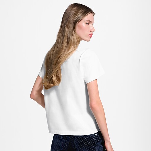 T-shirt Flocked Signature in Kobiety's Odzież T-shirty i Bluzy collections by Louis Vuitton (Powiększenie produktu)