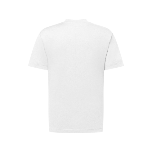 Widok T-shirt z krótkim rękawem z mieszanki bawełny i jedwabiu z tyłu