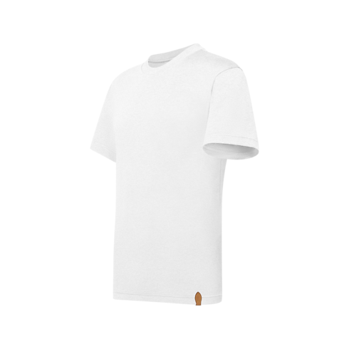 Widok T-shirt z krótkim rękawem z mieszanki bawełny i jedwabiu z boku