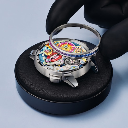 Tambour Arty Automata, Automatyczny, 42 mm, białe złoto in Zegarki's Zegarki } collections by Louis Vuitton