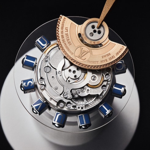 Tambour Spin Time Air, automatyczny, 42,5 mm, białe złoto in Zegarki's Zegarki } collections by Louis Vuitton