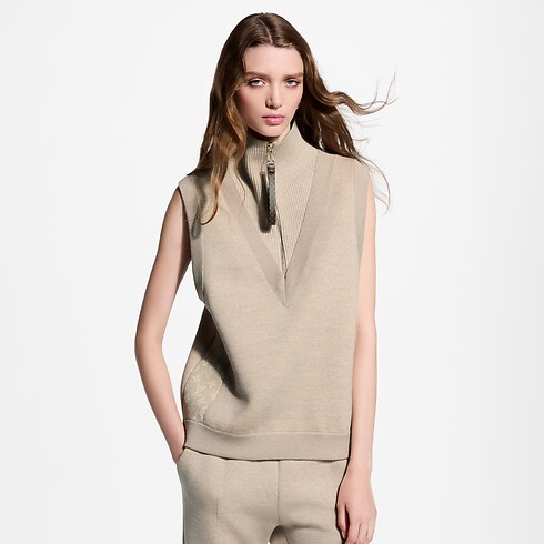 Monogram Accent Half-Zip Top in Kobiety's Odzież Dzianiny collections by Louis Vuitton (Powiększenie produktu)