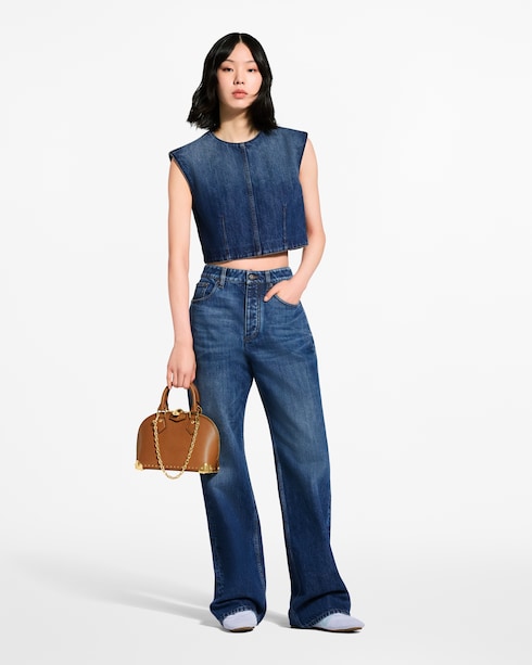 Haut en denim à dos nu Femme Prêt-à-porter Hauts | LOUIS VUITTON