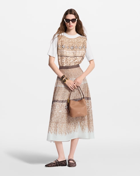Haut en maille à imprimé tissé Femme Prêt-à-porter Hauts | LOUIS VUITTON