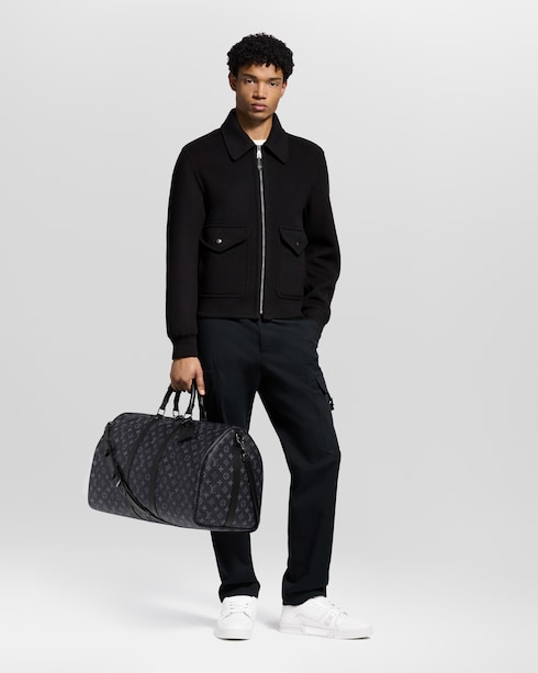 Keepall Bandoulière 55 Monogram Eclipse in Bags and Small Leather Goods's Personalization Leather Goods } collections by Louis Vuitton