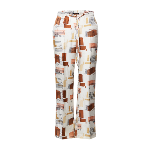Trunk Print Pajama Pants in Kobiety's Odzież Spodnie i Szorty collections by Louis Vuitton (Powiększenie produktu)