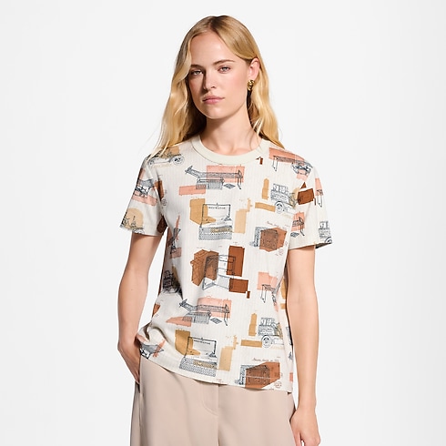 Trunk Print T-Shirt in Kobiety's Odzież T-shirty i Bluzy collections by Louis Vuitton (Powiększenie produktu)