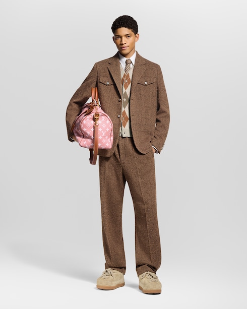 Hose aus Tweed mit Zugband Neuheiten Herren Herren Herbst Winter 2025 Fashion Show Kollektion | LOUIS VUITTON