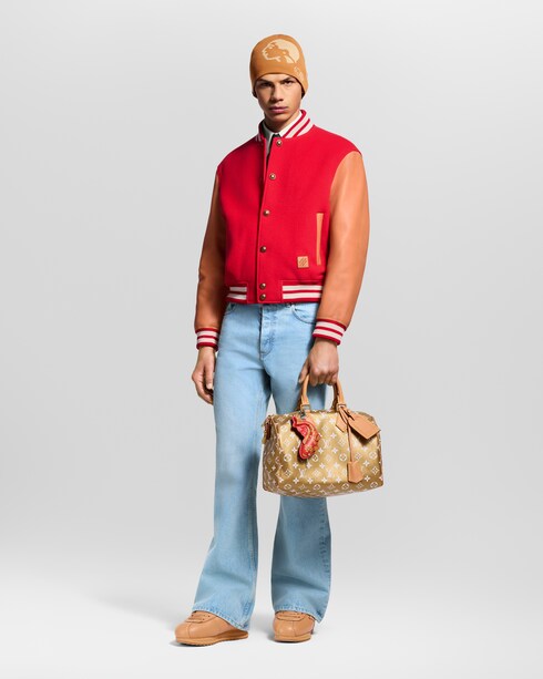 Vvn Leather Varsity Jacket in Les Extraordinaires's High-End Ready-to-Wear } collections by Louis Vuitton