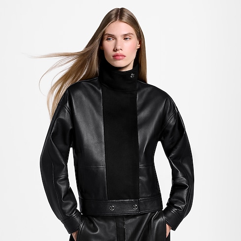 Wool Insert Biker Jacket in Kobiety's Odzież Płaszcze i kurtki collections by Louis Vuitton (Powiększenie produktu)
