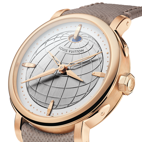 Widok Zegarek Louis Vuitton Escale Twin Zone, automatyczny, 40 mm, różowe złoto z boku