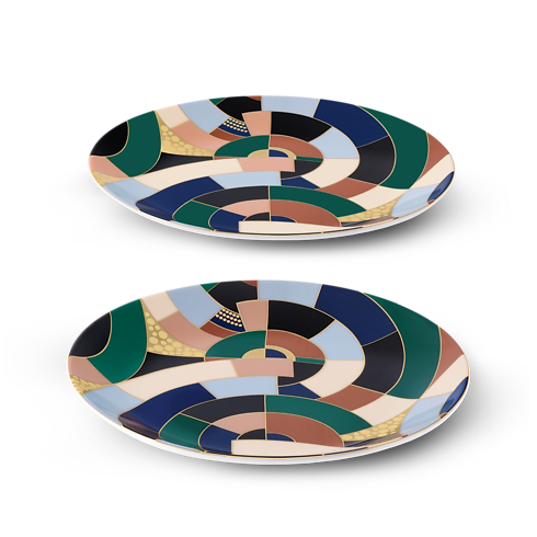 Zestaw 2 talerzy deserowych Illusion in Kufry, Podróże i Dom's Artykuły Domowe i Zastawa Stołowa Sztuka ucztowania collections by Louis Vuitton (Powiększenie produktu)